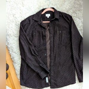 Frank and oak flannel shirt, with print in shades of brown. Slim fit